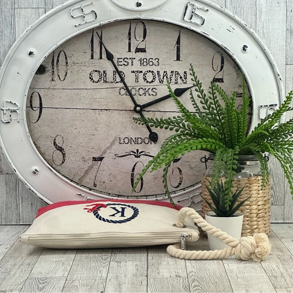 SUN Nautical Themed Blue Initial K Large Sea Bag & Rope Wristlet With Red Anchor - Picture 10 of 15